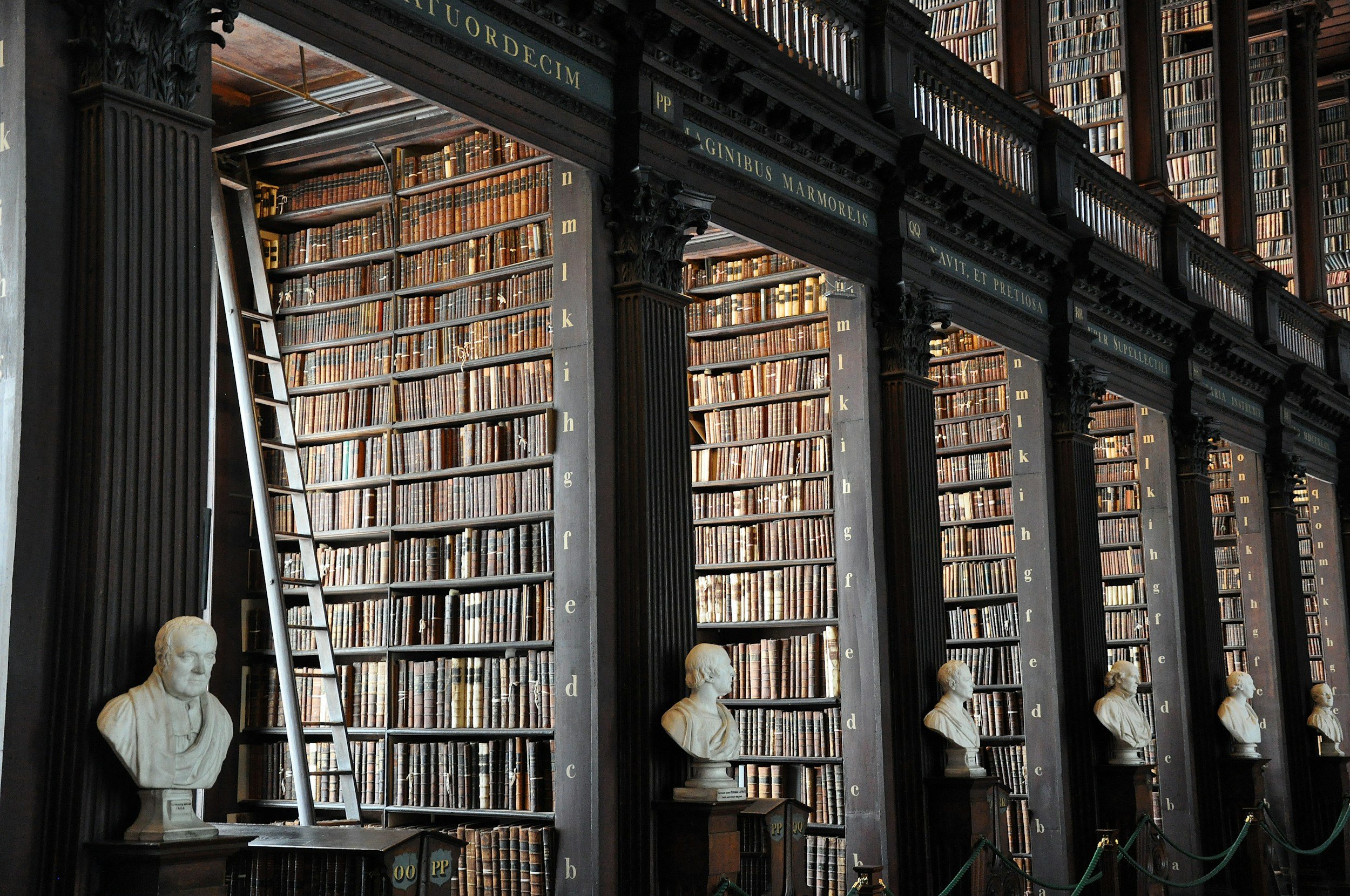Historic law library with marble busts